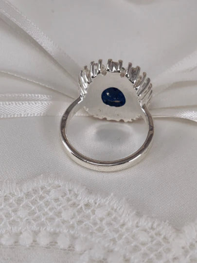 Lady Diana Sapphire and Crystal Stone Ring by Lovett & Co