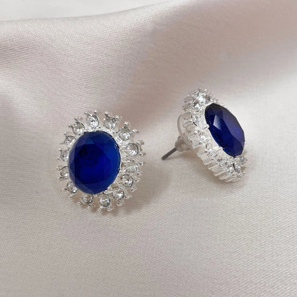 Princess Diana Sapphire Crystal Stud Earrings by Lovett & Co