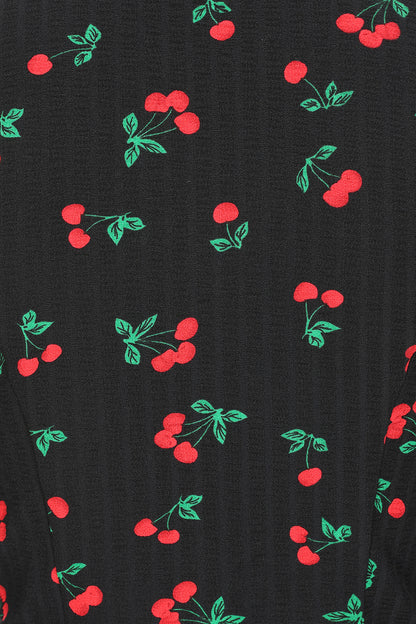 Lena Long Sleeved Cherry Print Blouse by Hearts and Roses