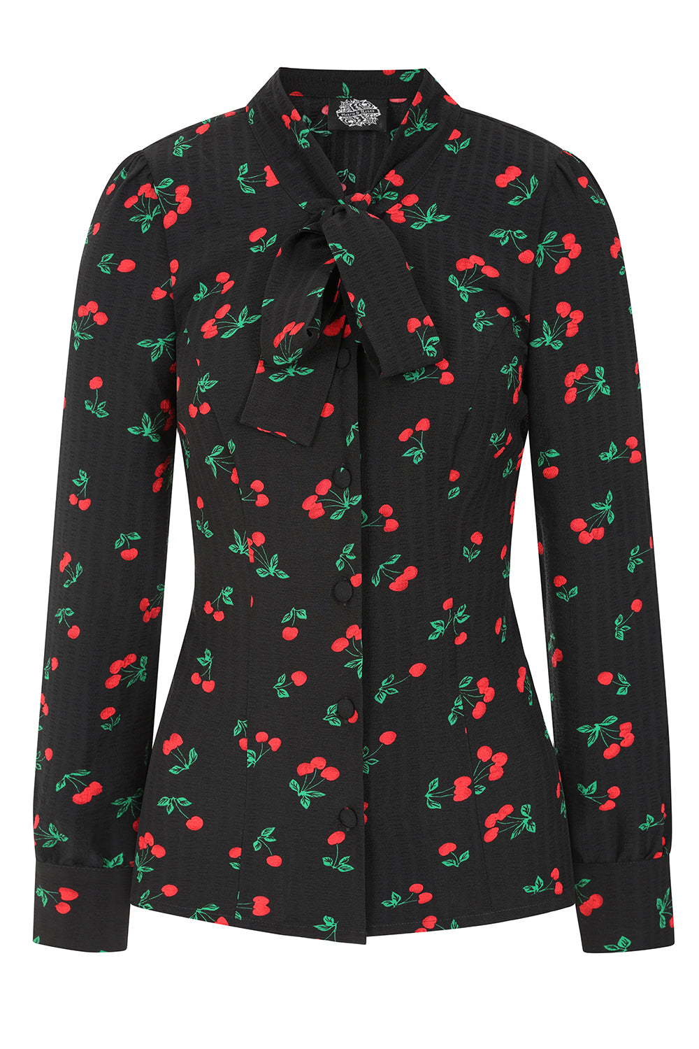 Lena Long Sleeved Cherry Print Blouse by Hearts and Roses