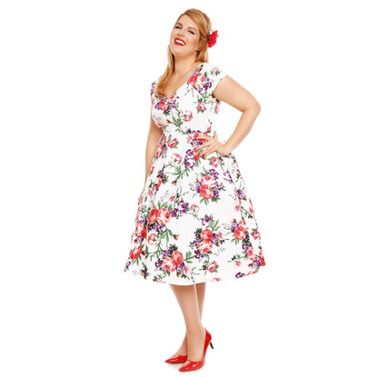 Lily Floral Off Shoulder Swing Dress by Dolly & Dotty