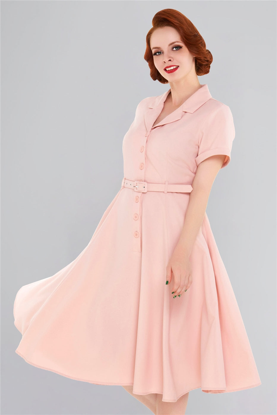 Christine Plain Flared Dress by Lindy Bop x Collectif