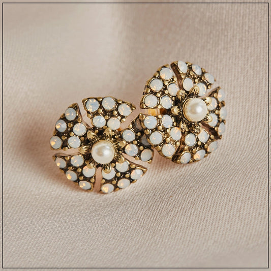 Miriam Haskell-Inspired Pearl Stud Earrings by Lovett & Co