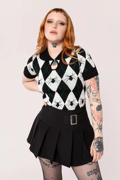 Natasha Spider Knit Top by Hell Bunny