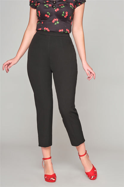 Nora Plain Black Pedal Pushers by Collectif