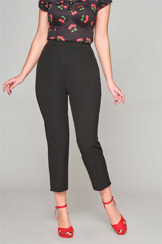 Nora Plain Black Pedal Pushers by Collectif