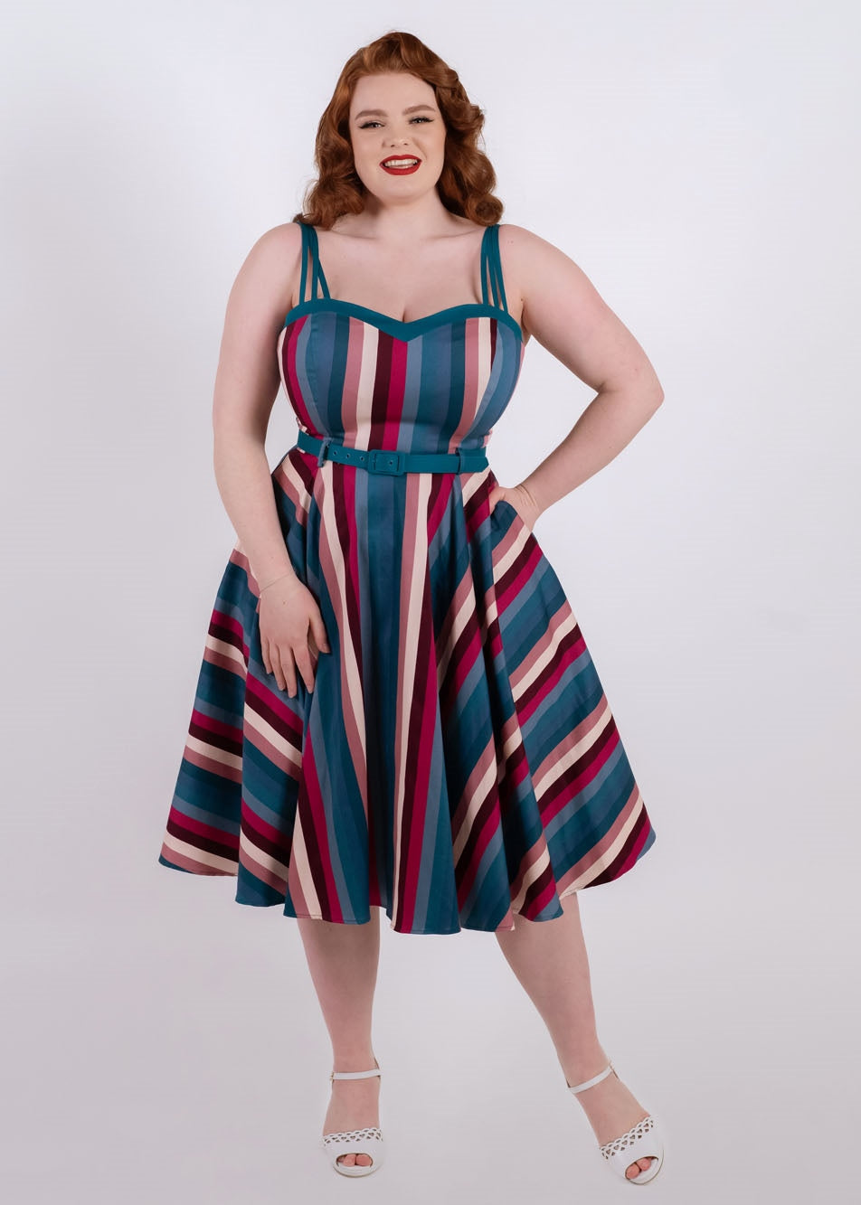 Nova Paradise Stripe Swing Dress by Collectif Lemonie Boutique