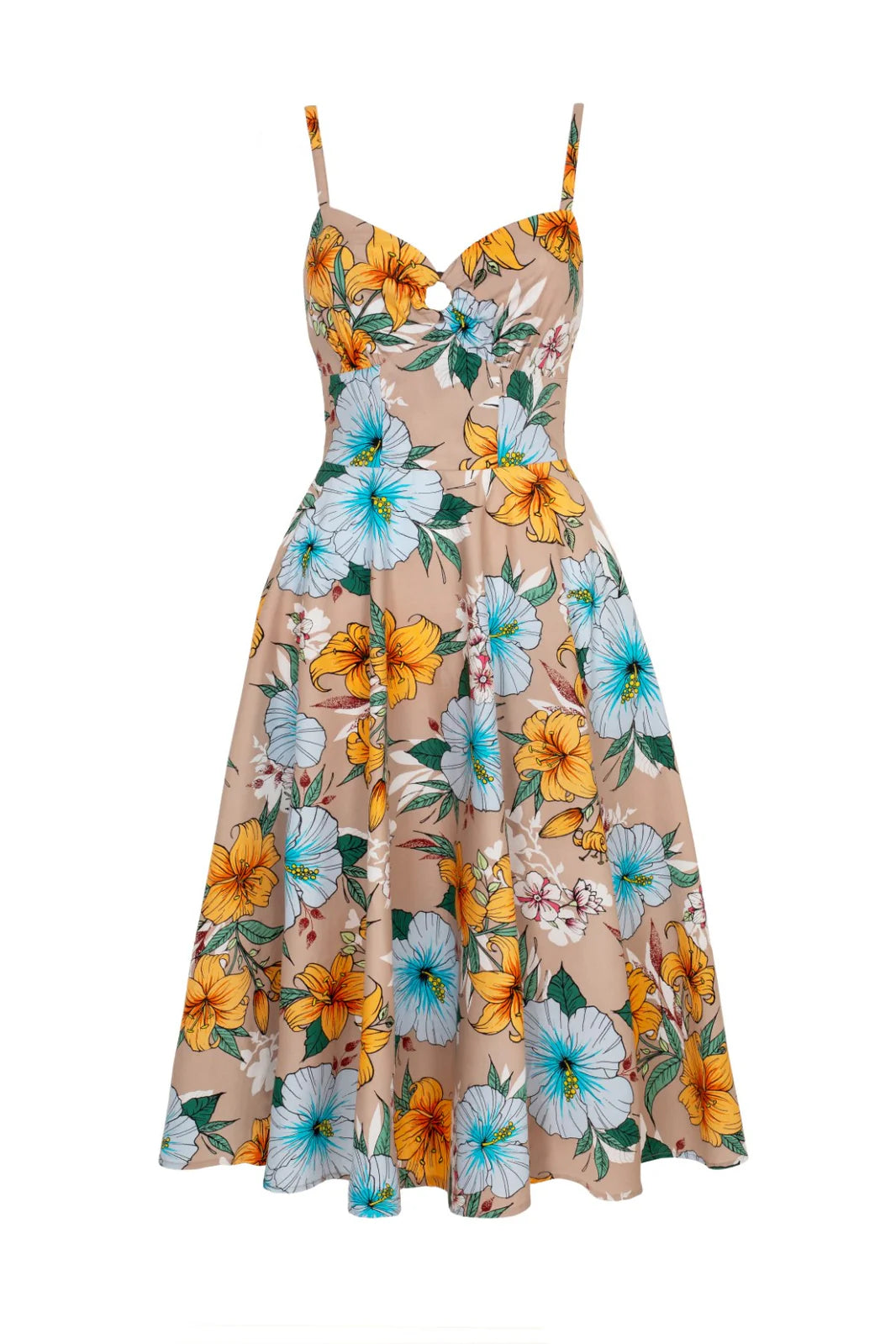 Pattaya Floral Mid Dress by Hell Bunny