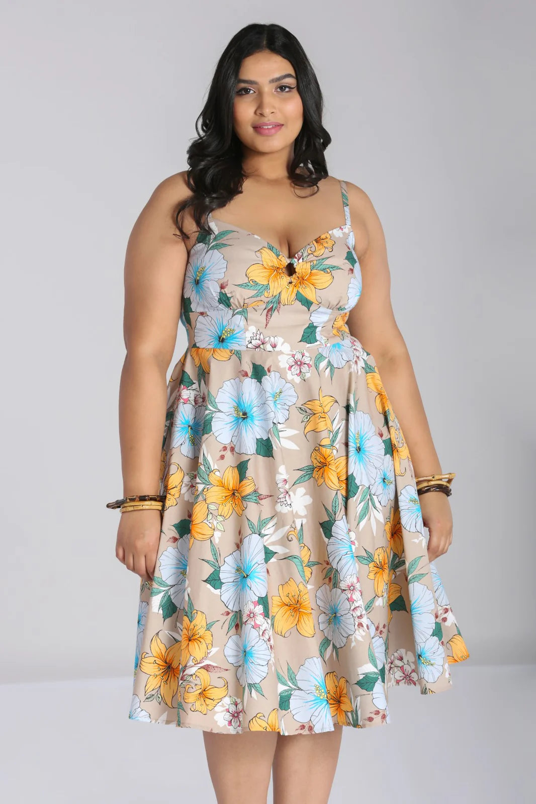 Pattaya Floral Mid Dress by Hell Bunny