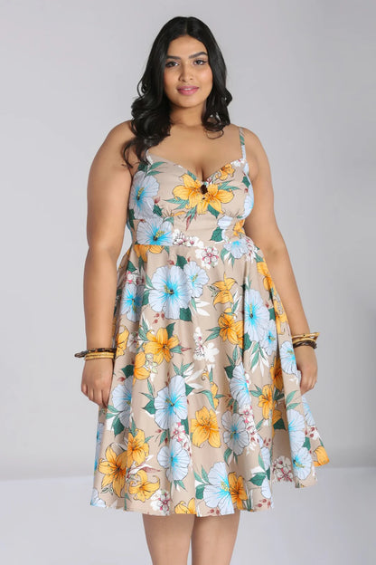 Pattaya Floral Mid Dress by Hell Bunny