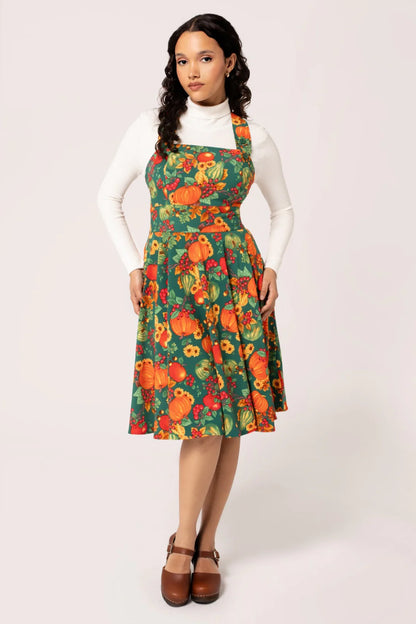 Autumn Pinafore Dress by Hell Bunny