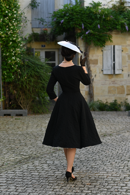 Piper Black Floral Swing Dress by Hearts and Roses