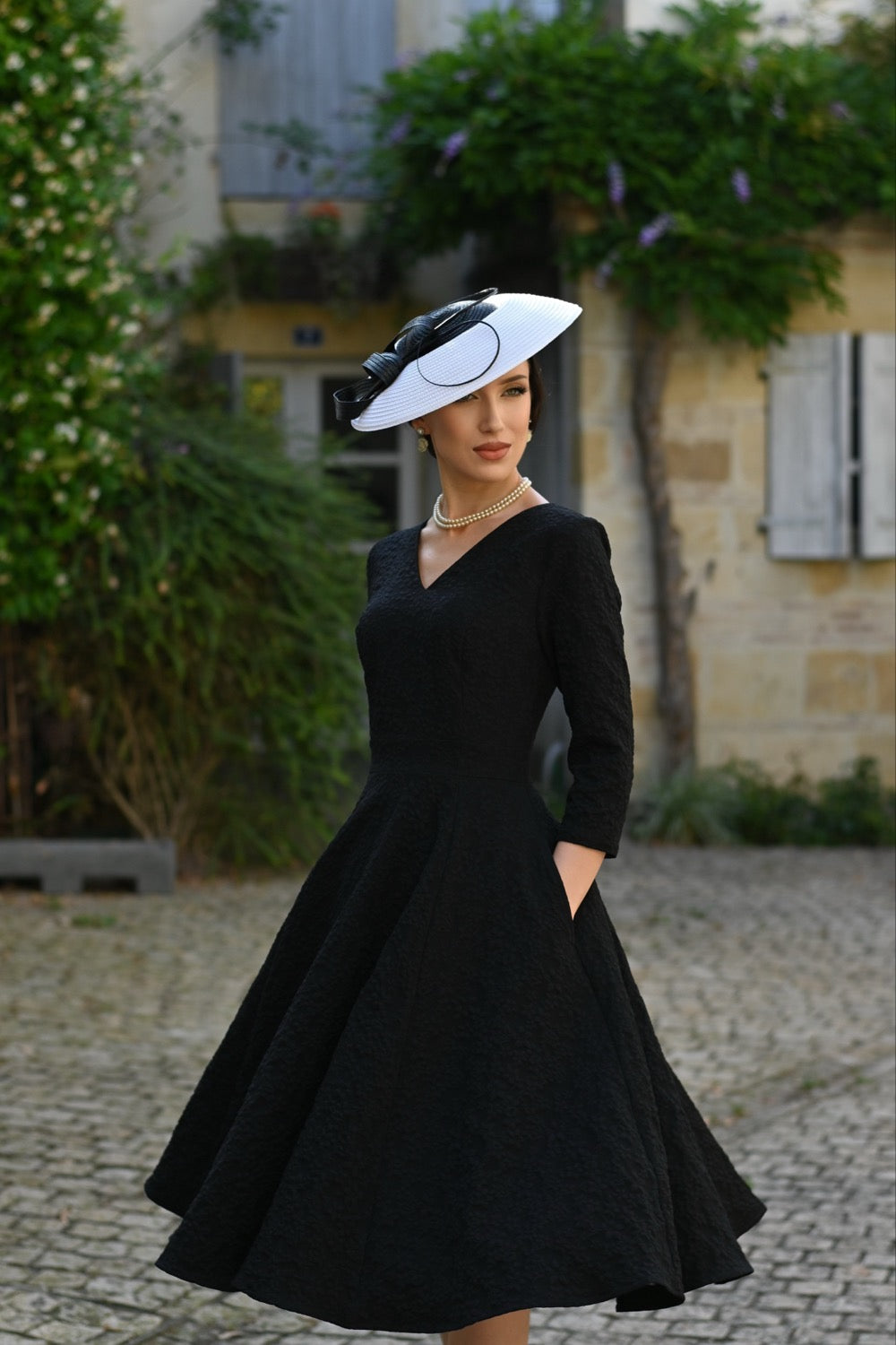 Piper Black Floral Swing Dress by Hearts and Roses