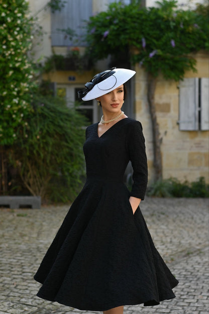 Piper Black Floral Swing Dress by Hearts and Roses