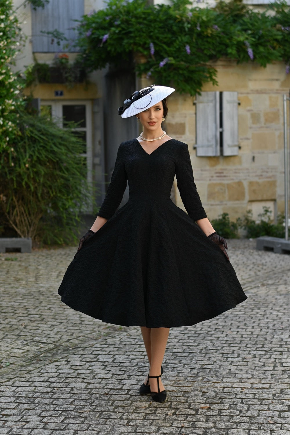 Piper Black Floral Swing Dress by Hearts and Roses