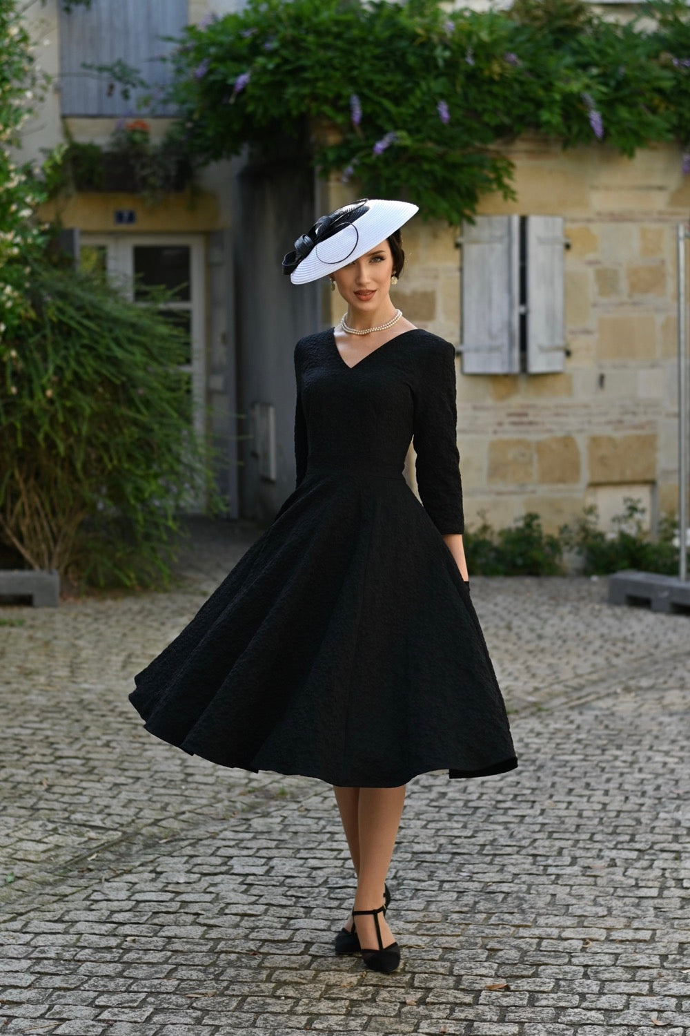 Piper Black Floral Swing Dress by Hearts and Roses