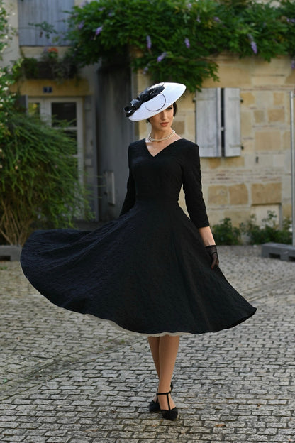 Piper Black Floral Swing Dress by Hearts and Roses