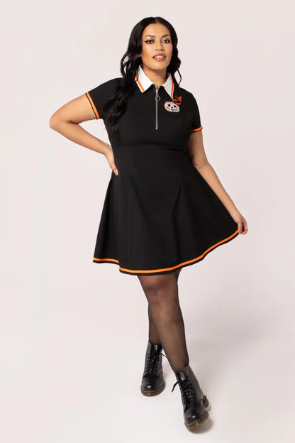 Jack O Lantern Mini Dress by Hell Bunny