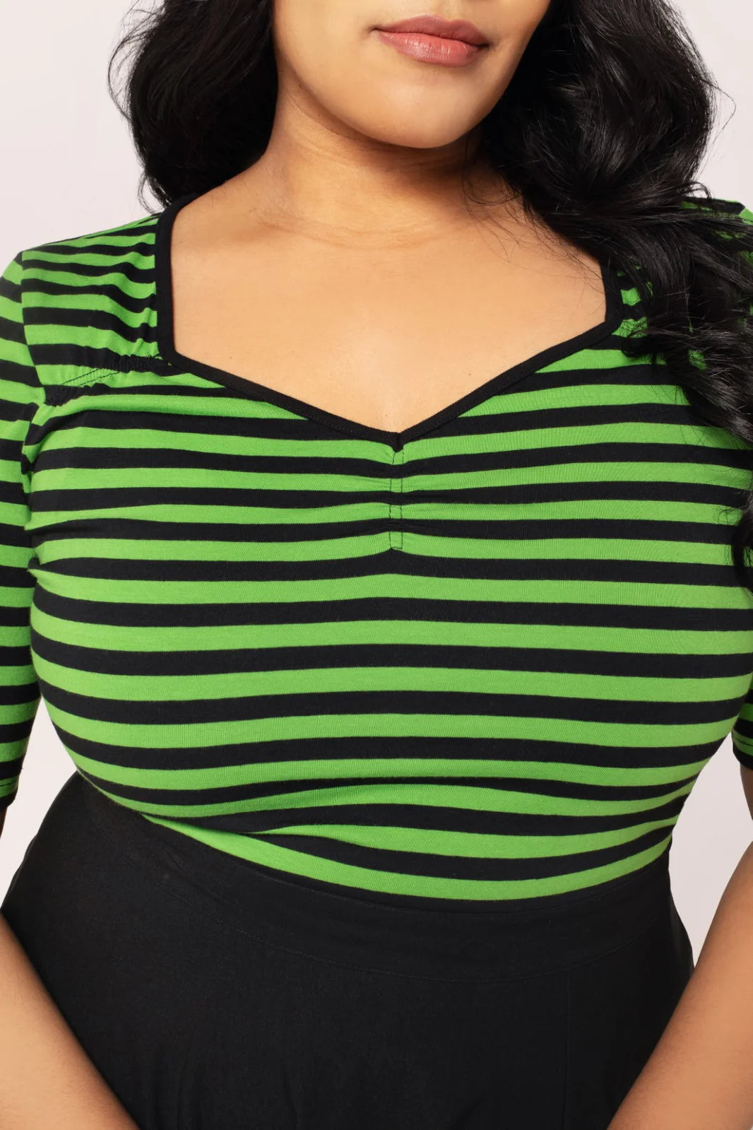 Warlock Top in Green/Black by Hell Bunny