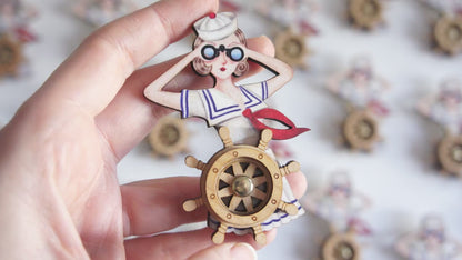 Sailor Girl Brooch by LaliBlue