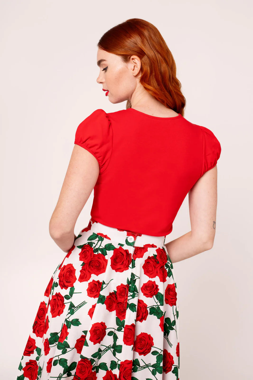 Priscilla Sweetheart Casual Top in Red by Hell Bunny - Lemonie Boutique