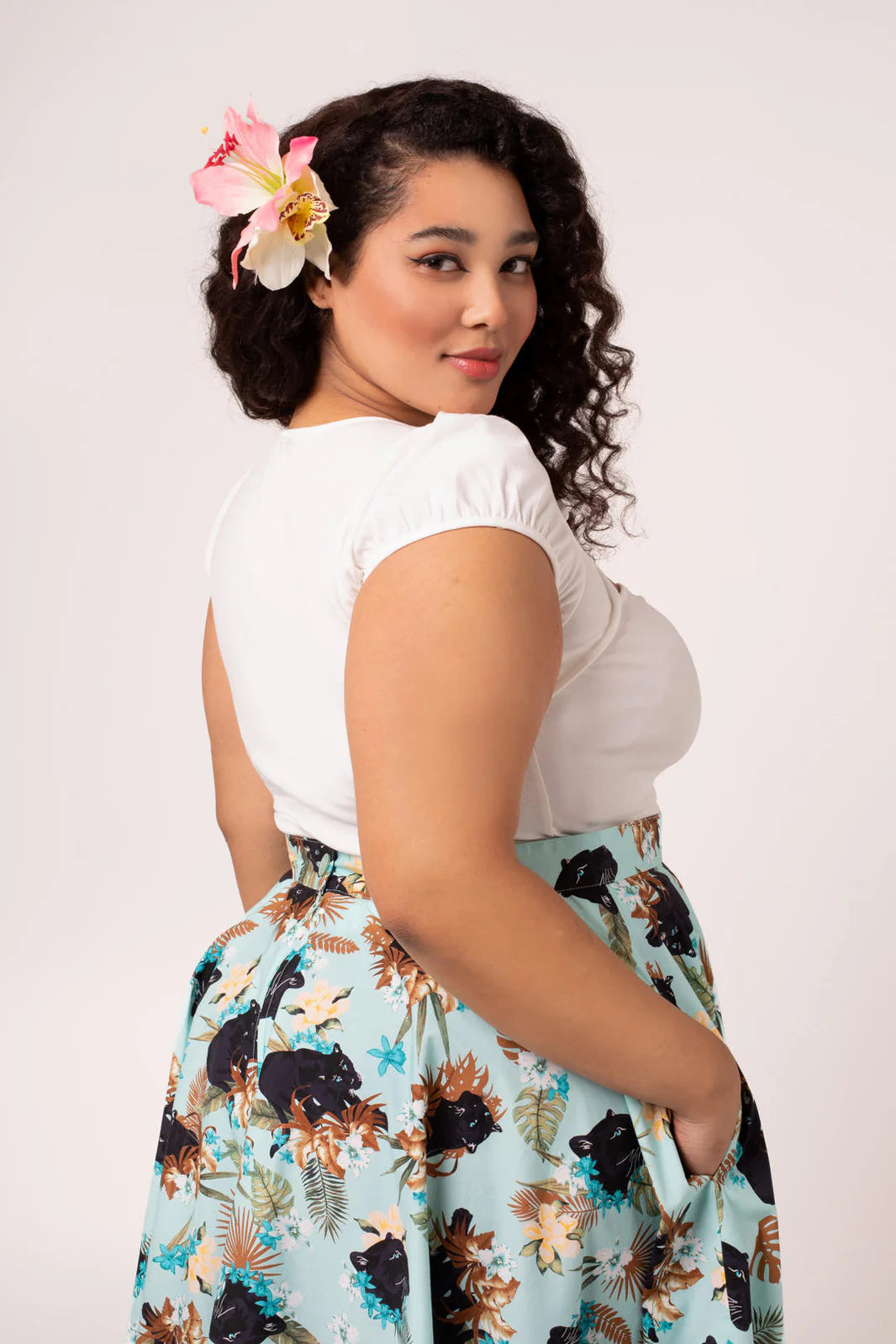 Priscilla Sweetheart Casual Top in Ivory by Hell Bunny - Lemonie Boutique