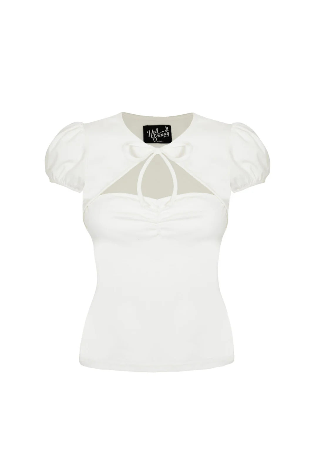 Priscilla Sweetheart Casual Top in Ivory by Hell Bunny - Lemonie Boutique
