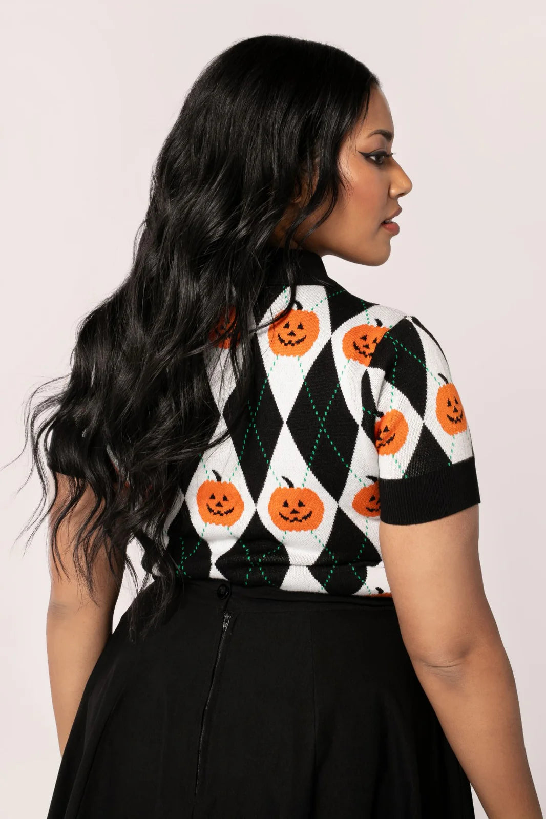 Pumpkin Head Knit Top by Hell Bunny