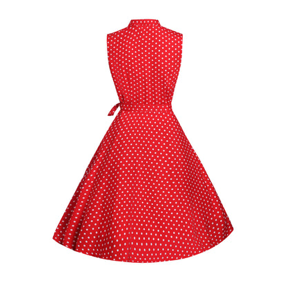 Poppy Red Polka Dot Shirt Dress by Dolly & Dotty