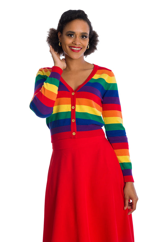 Love Wins Rainbow Stripe Cardigan by Banned