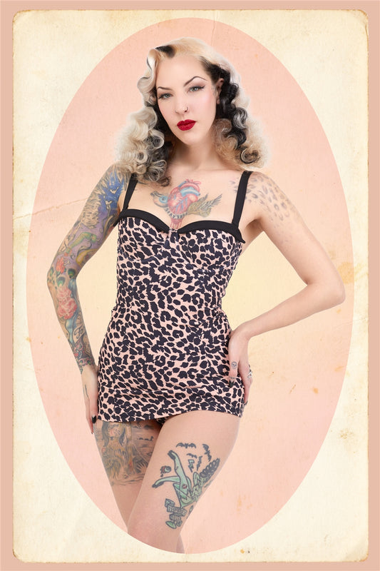 Leopard Skirted Swimsuit by Collectif x Playful Promises