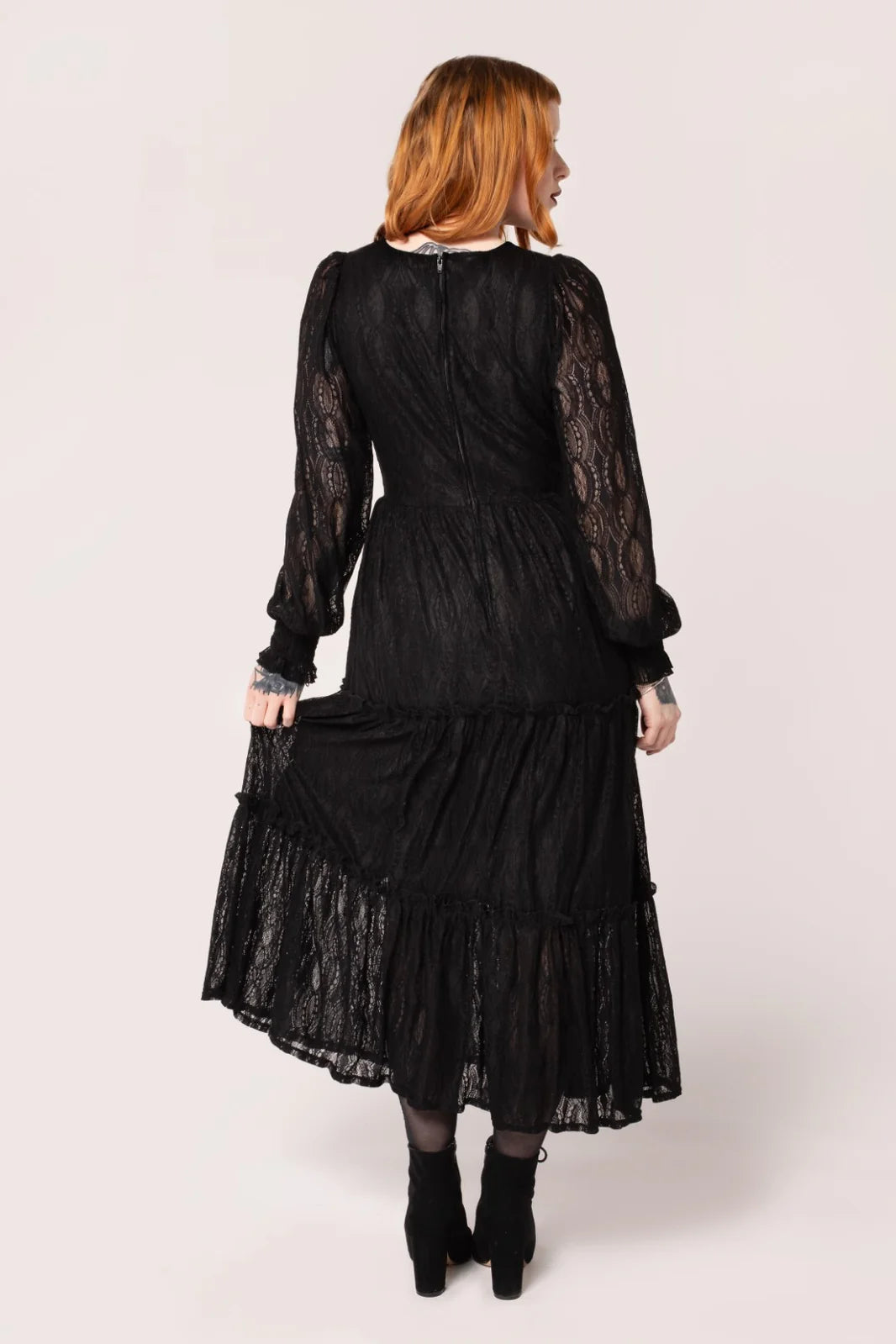 Rhea Black Lace Dress by Hell Bunny