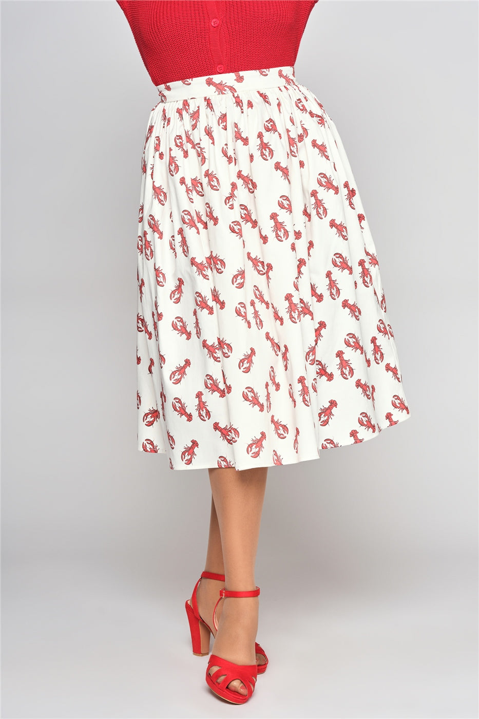 Jasmine Rock Lobster Swing Skirt by Collectif