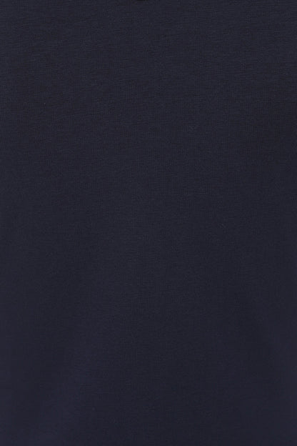 Plain navy 100% cotton fabric.