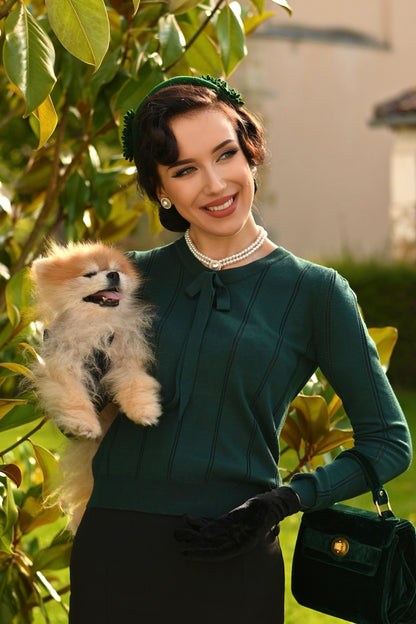 Shelly Green Knitted Long Sleeve Top by Hearts and Roses