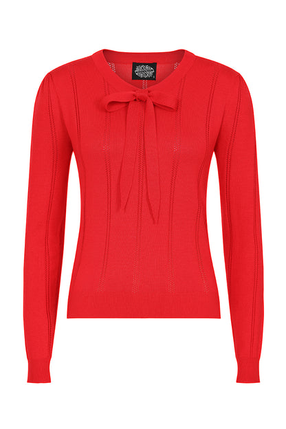 Shelly Knitted Top In Red by Hearts and Roses