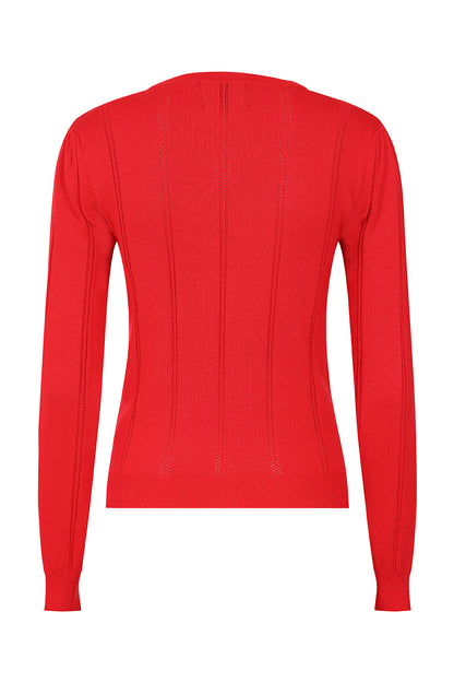 Shelly Knitted Top In Red by Hearts and Roses