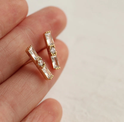 Art Deco Baguette Stud Earrings