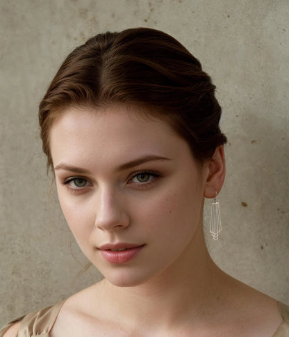 Silver Art Deco Cut Örhängen