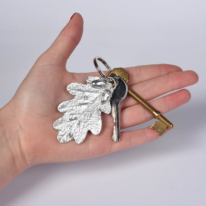 Pewter Oak Leaf Keyring with Acorns by Glover & Smith