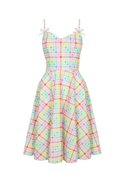 Suzon Rainbow Fit and Flare Dress by Hell Bunny - Lemonie Boutique
