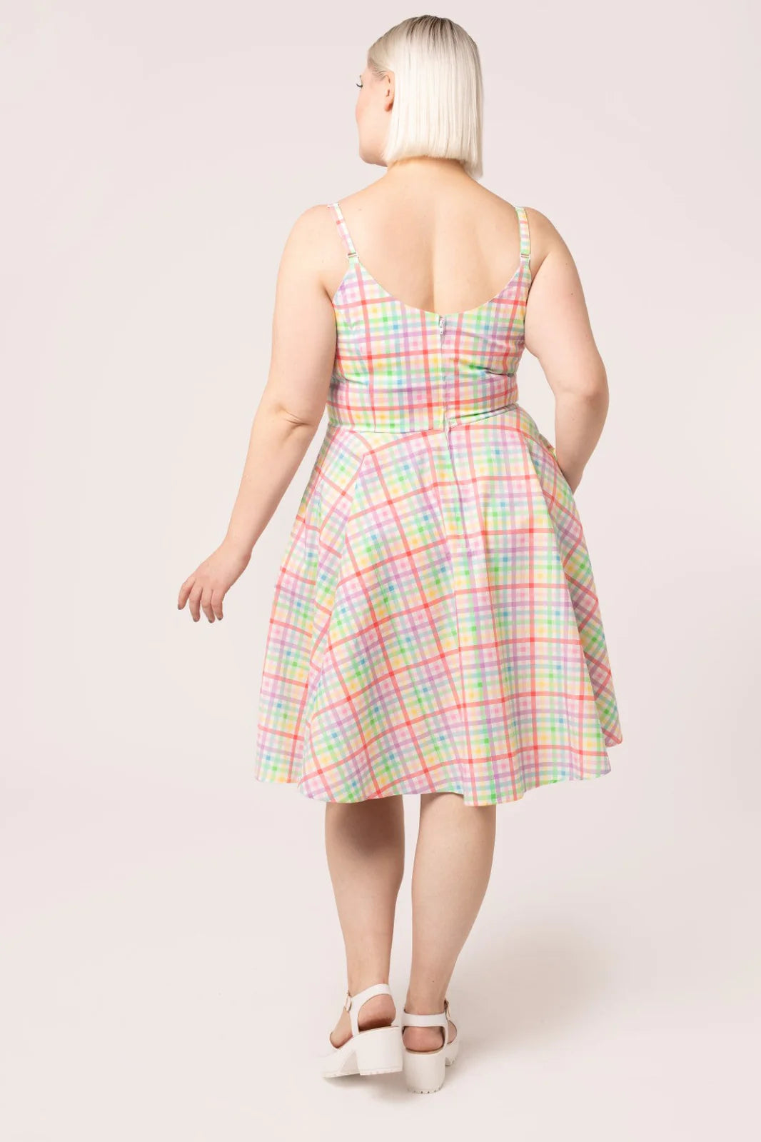 Suzon Rainbow Fit and Flare Dress by Hell Bunny - Lemonie Boutique