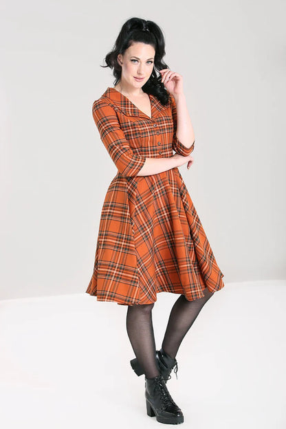 Tawny Mid Dress by Hell Bunny