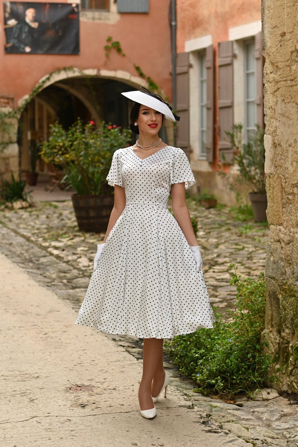 Thea Polka Dot Swing Dress by Hearts and Roses
