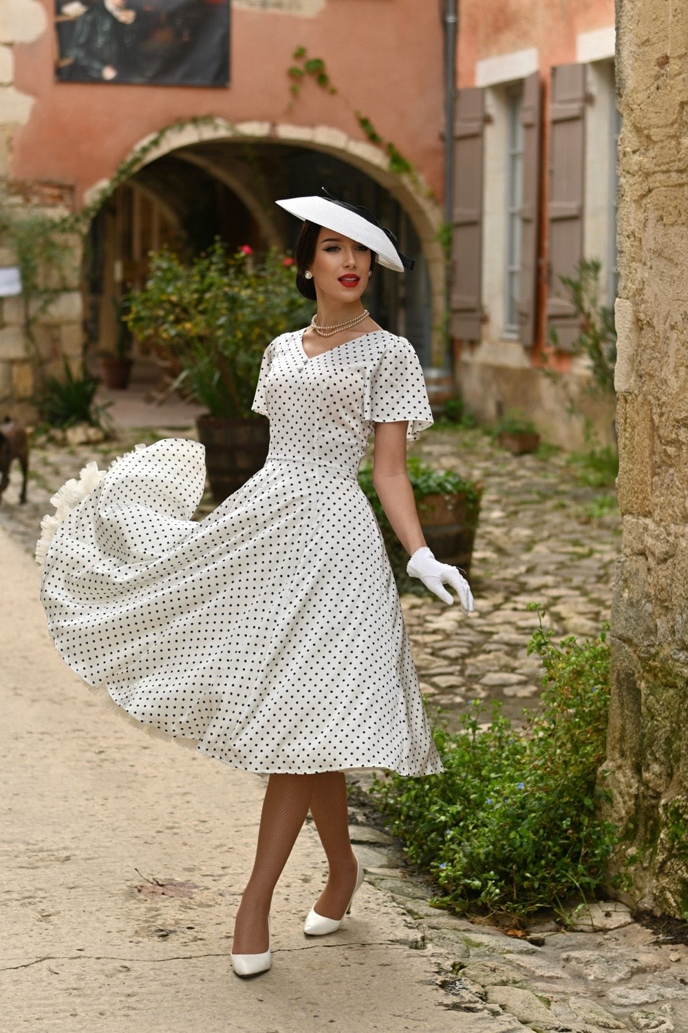 Thea Polka Dot Swing Dress by Hearts and Roses