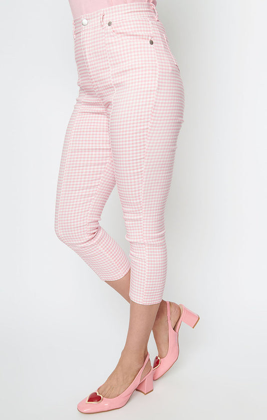 1960s Pink & White Gingham Capris by Smak Parlour
