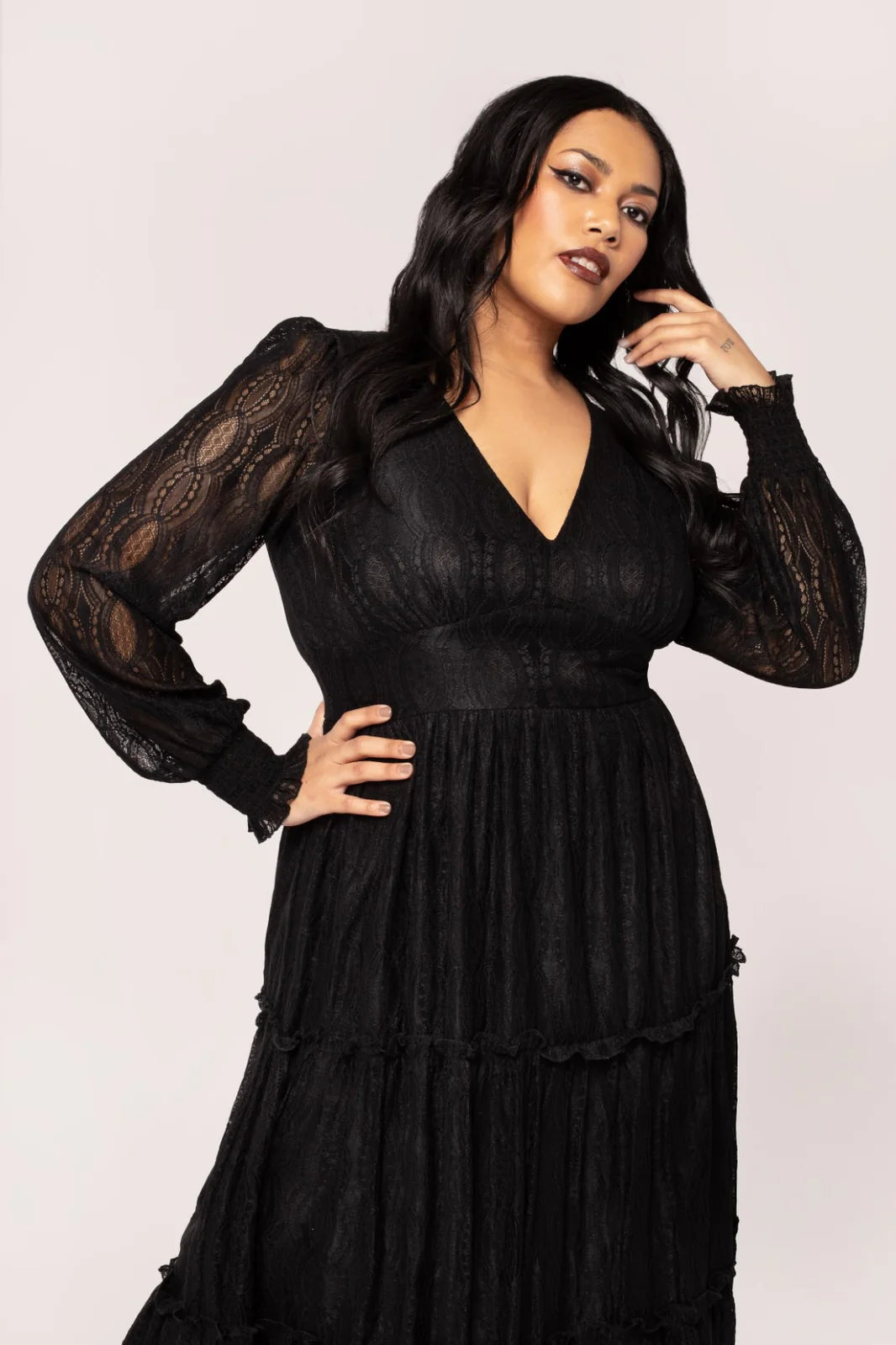 Rhea Black Lace Dress by Hell Bunny