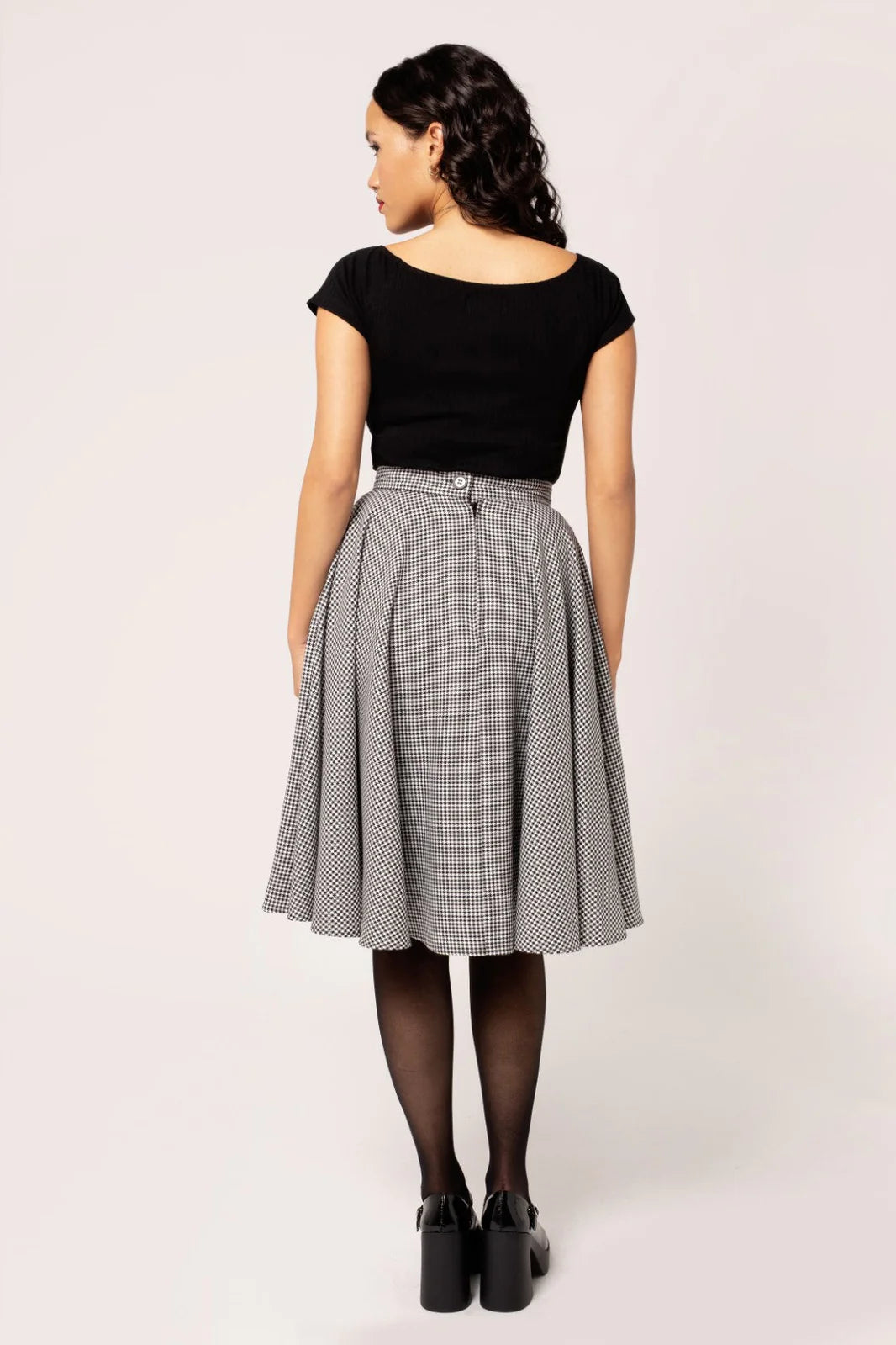 Teddy Houndstooth 50s Skirt by Hell Bunny