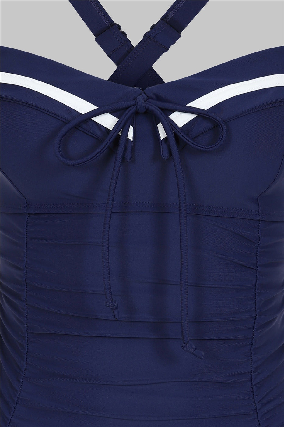 Sailor Folded Collar Swimsuit by Collectif