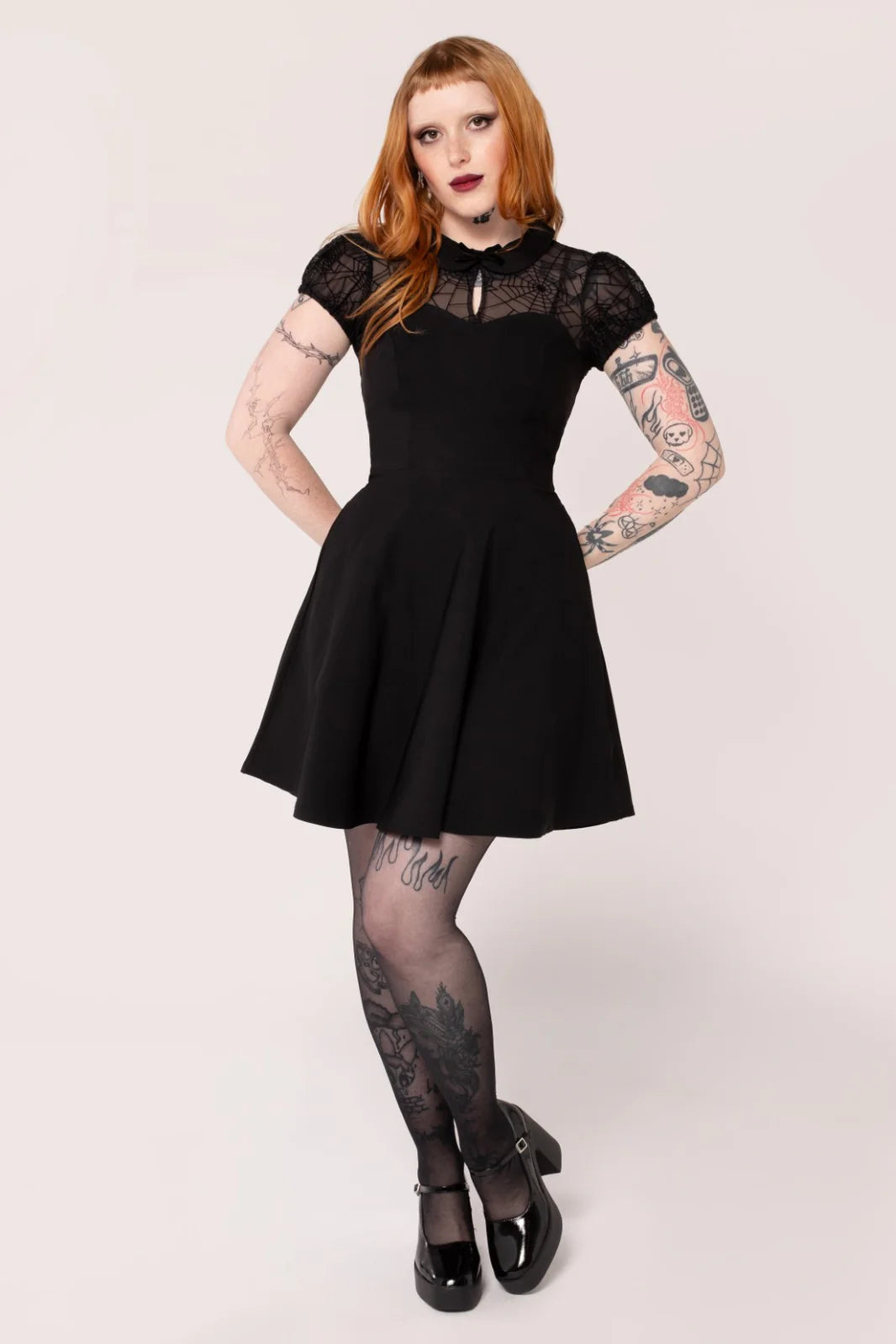 Viola Black Mini Dress by Hell Bunny